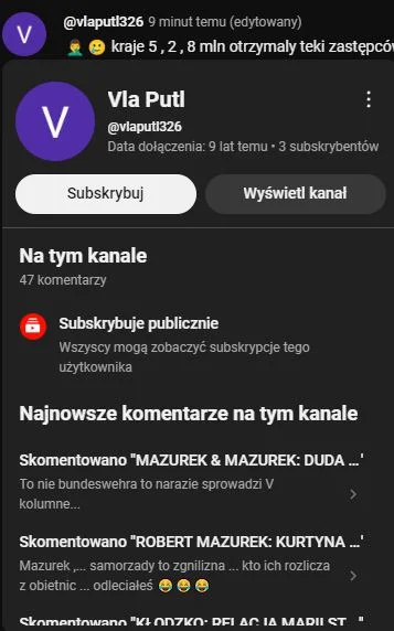 framugabezdrzwi - Od kiedy na yt można zobaczyć inne komentarze na kanale tej samej o...