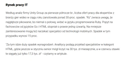 blehblehbleh - Jak tam wasze wynagrodzenia, seniorzy HTML? Spadły o prawie 50%? XD Ty...