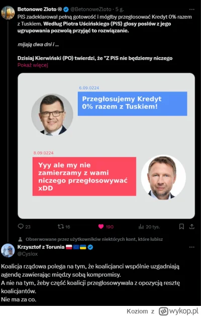 Koziom - Imo ma to sens. Ja nadal stoję na stanowisku, że ten projekt nawet nie zosta...