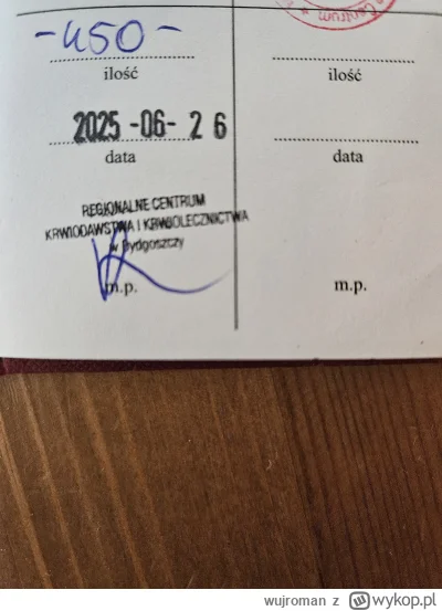 wujroman - 123 920 - 450 = 123 470
Data donacji - 26.06.2025
Rodzaj donacji - krew pe...