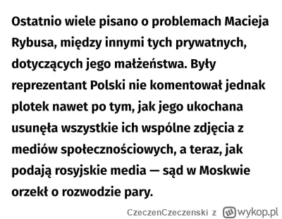 CzeczenCzeczenski - No kto by się spodziewał xD 
A trzeba było zachować chociaż godno...