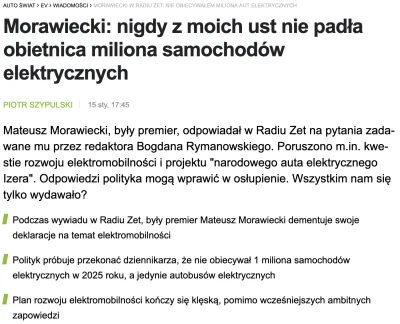 przekliniak - Hehe. Okazuje się, że z tym Planem Rozwoju Elektromobilności i milionem...