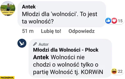 xfin - >ale wolność w waszym rozumieniu jest liberalizmem światopoglądowym, czyli czy...