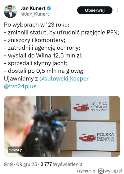 szychun - @dr3vil TVN24+, artykuł "Ewakuacja w PFN. Eldorado się skończyło"
