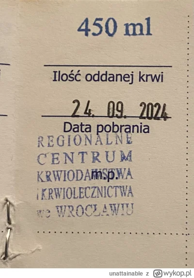 unattainable - 14 495 - 450 = 14 045
Data donacji - 24.09.2024
Rodzaj donacji - krew ...