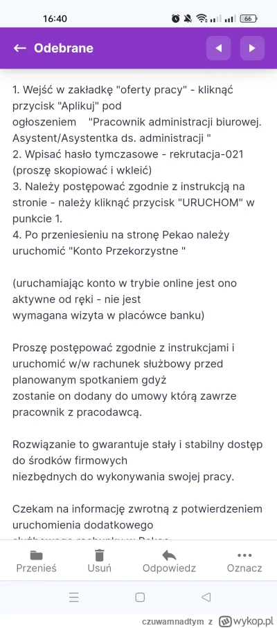 czuwamnadtym - #agencjapracy #praca #Kraków #scam
Uważajcie na te oferty z Adeptiaonl...