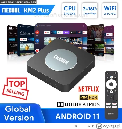 n____S - ❗ MECOOL KM2 Plus TV Box S905X4 2/16GB
〽️ Cena: 63.23 USD (dotąd najniższa w...