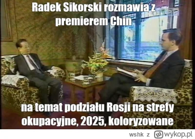 wshk - 2025, Radek Sikorski rozmawia z premierem Chin na temat podziału Rosji na stre...