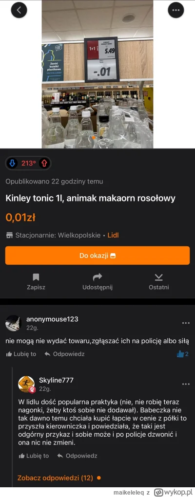 maikeleleq - Jak to jest że klient nie może kupić produktu po cenie która się wyświe...