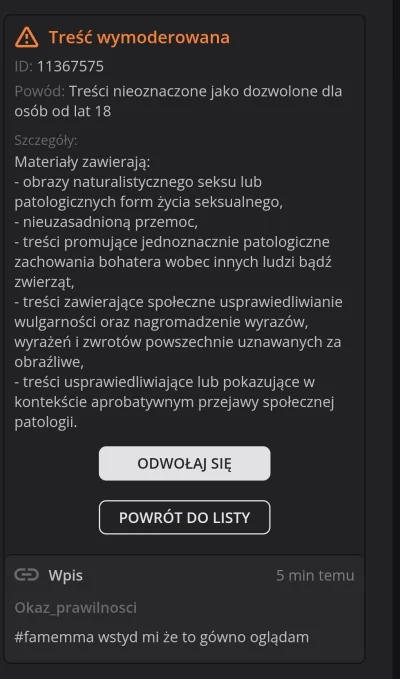 Okaz_prawilnosci - #famemma halo @Moderacja wszyscy zdrowi?