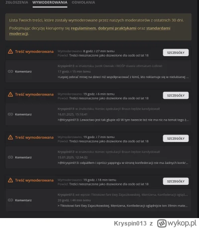 Kryspin013 - @Elberus: btw, aż mi przypomniałeś, bo tak często płaczecie o tą moderac...