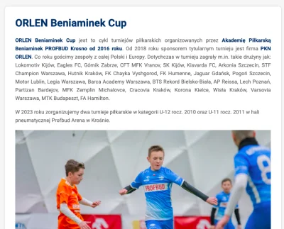 janeknocny - Ale przypadek. ORLEN Beniaminek Cup jest to cykl turniejów piłkarskich o...