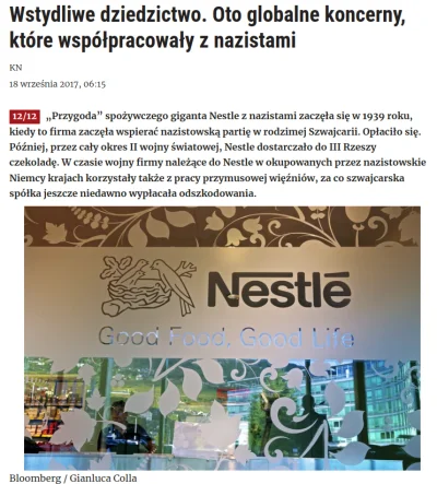 plat1n - Nestle to szwajcarska firma, w czasie II Wojny Światowej używała przymusowyc...
