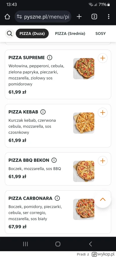 Pradi - Ceny w Pizza Hut to jest jakiś nieśmieszny żart. Duża pizza, która ma 38cm ko...