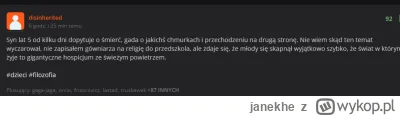 janekhe - natalistyczna samoswiadomosc
nie ma to jak zrobic dziecko ktore potem bedzi...