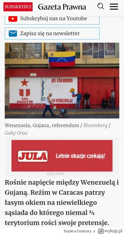 SoplicaTadeusz - Przypominam. Jak duża Wenezuela grozić mała Gujana to dobrze, ale ja...