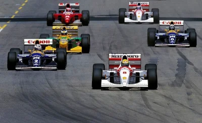 Piospi - Ayrton Senna (#8), Alain Prost (#2), Michael Schumacher (#5), Damon Hill (#0...