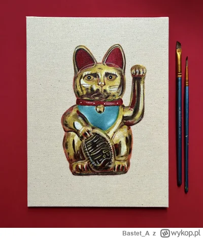 Bastet_A - Namalowałam figurkę kota Maneki Neko.
Akryl na podobraziu bawełnianym 18cm...