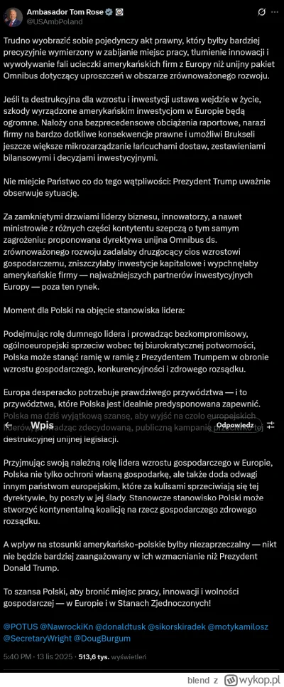 blend - Czemu nowy ambasador stanów brzmi jak Rudolf Hess?
Wystarczy tylko, że Europa...