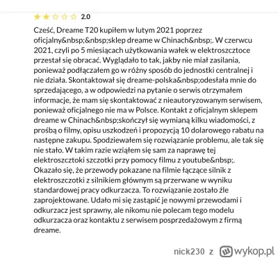 nick230 - Czy w modelach odkurzacza Dreame dalej występuje problem z elektroszczotką ...