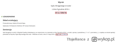 TfojeRence - @Hamburk: Przytoczony przeze mnie wyrok Sądu Okręgowego został wydany w ...