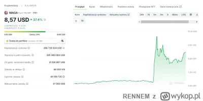 RENNEM - Tym czasem jego kryptowaluta ponad 30% UP