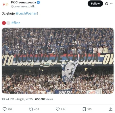 Lolenson1888 - Nie dość, że Crvena wczoraj pokazała Lechowi na boisku miejsce w szere...