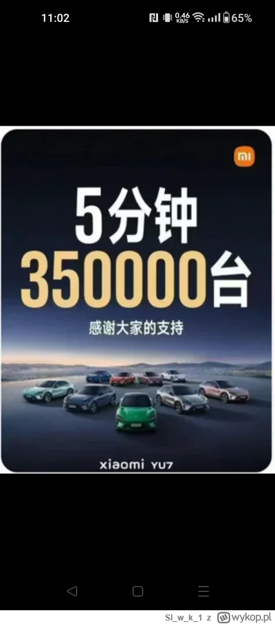 Slwk1 - 5 minut 350k zamówień na xiaomi yu7

https://youtu.be/u5hPIPu0FSc?si=U0sNF6kU...