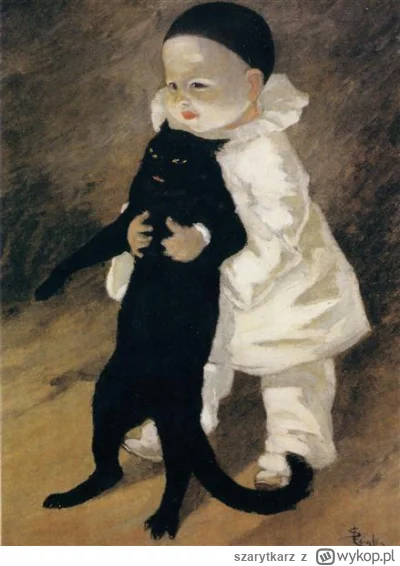 szarytkarz - "Pierrot and the Cat" 
Théophile Steinlen (1889)

#obrazy #malarstwo #ar...