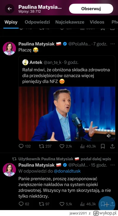 jawor2201 - Pani Matysiak dodała wczoraj dwa wpisy ale jeśli myślicie że choć jeden d...