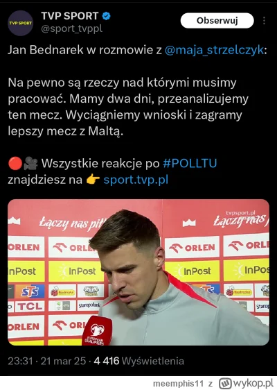 meemphis11 - Bingo:))))
Po każdym meczu w ekstraklasie i reprezentacji to samo
Przean...