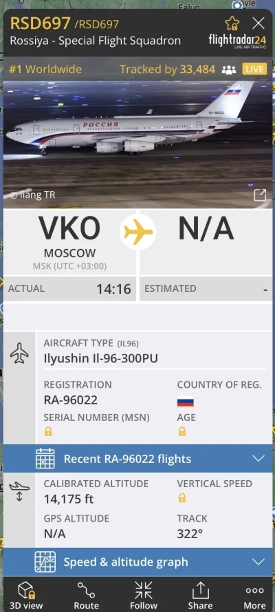 karmelowy-krolik - #rosja Rzekomy lot Putina śledzi już 34k osób. 
#ukraina #putin