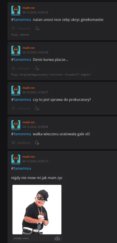 ziuaxa - @matti-nn: mordo, wracaj na swój ukochany patotag famemma, a nie się w------...