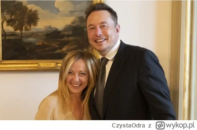 CzystaOdra - Na zdjęciu: Elon Musk tuż po rozmowie z premier Włoch m.in. na temat teg...