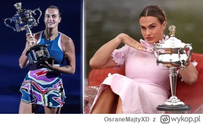 OsraneMajtyXD - Nasza piękna Sabalenka Sarenka odebrała dziś puchar za wygranie turni...