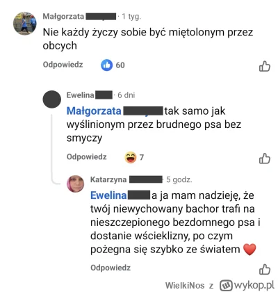 WielkiNos - Nie raz tu pisaliśmy, że psiarze nie mają żadnego problemu życzyć innym ś...