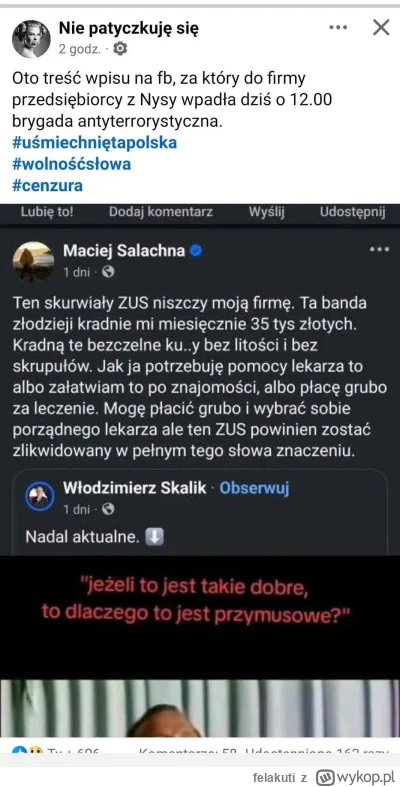 felakuti - @IksdeHeheh: imo napisał to co każdy normalny obywatel myśli w głębi duszy...