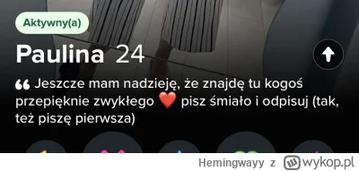 Hemingwayy - #tinder
Uwielbiam takie opisy,zazwyczaj czas pisania z taka oscyluje w g...