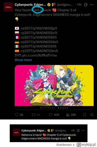 Rustleman - #anime #cyberpunk2077 #loli
Promotorzy cyberpunka na X używają słowa na L...