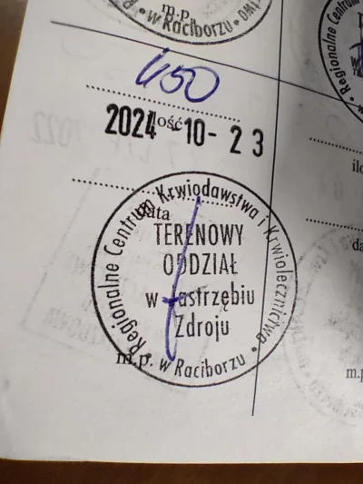 Kaczy90 - 315 790 - 450 = 315 340
Data donacji - 23.10.2024
Rodzaj donacji - krew peł...