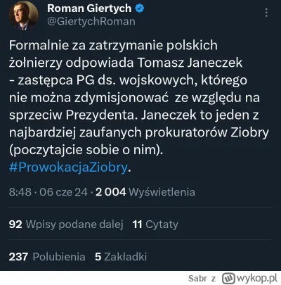 Sabr - >Zaraz pewnie się okaże, że to jakieś pozostałości po ludziach Ziobry wykonały...