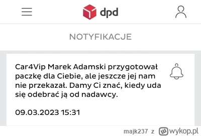 majk237 - Dla mojego macbooka wczoraj został wygenerowany numer DPD. Teoretycznie spr...