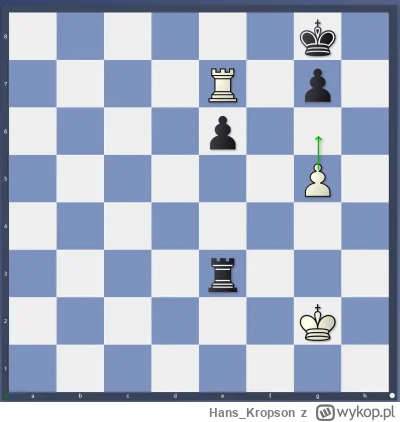 Hans_Kropson - @gorzki99: pionkiem na g6 grasz dopiero jak czarny król zejdzie na g8....