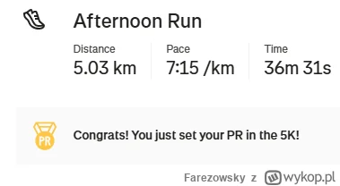 Farezowsky - Miesiąc temu ledwo dyszałem jak "biegłem" przez 1 minute a dzisiaj udało...