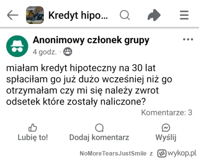 NoMoreTearsJustSmile - Polecam Wam grupki o kredytach hipotecznych, jaka to jest kopa...