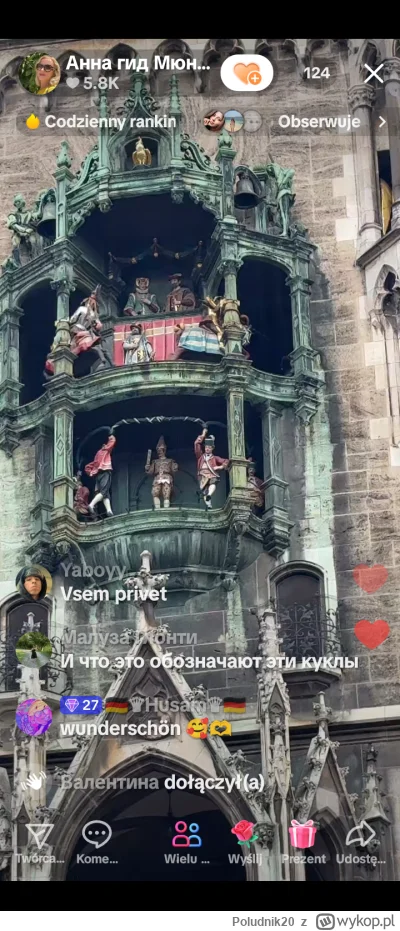 Poludnik20 - Piękne detale ratusza w Monachium. Odgrywają jakies przedstawienie chyba...