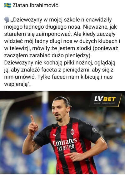 ekjrwhrkjew - Potężna dawaka #blackpill od samego Zlatana


#mecz #pilkanozna