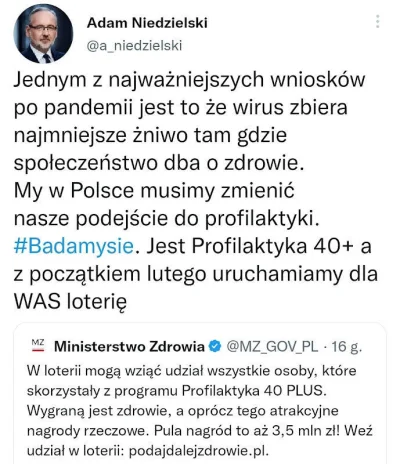 awres - Jakby ludzie dbali o zdrowie to by nie było pandemii.