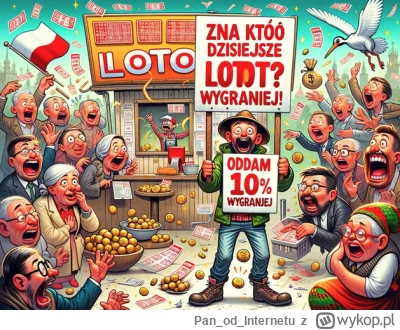 PanodInternetu - Zna ktoś dzisiejsze numery Lotto?
Oddam 10% wygranej.
Nie sęp jak zn...