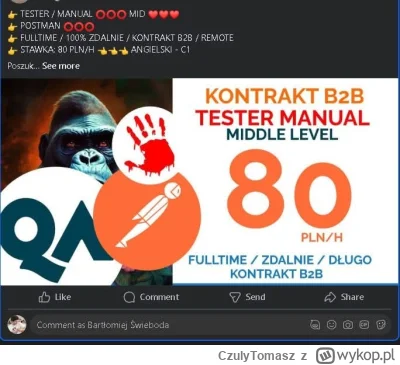 CzulyTomasz - Już się nawet rekruterzy nie kryją kogo szukają do testów manualnych.

...